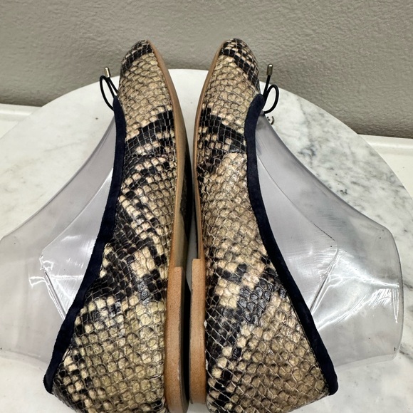 Sam Edelman Flat Shoes Bow Snakeskin Print Size 8 Luxury Ballet - Picture 6 of 7